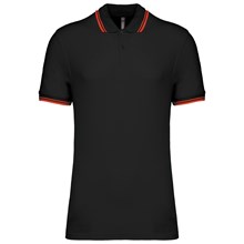 Polo homme manches courtes à liserés contrastés