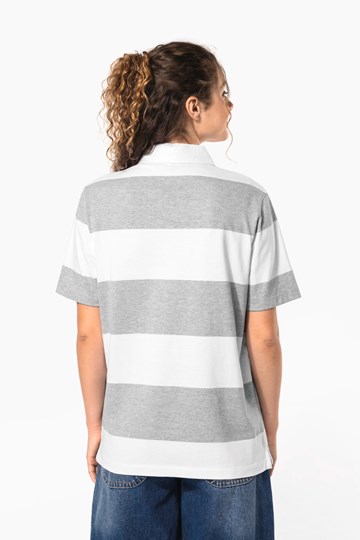 Polo rugby rayé manches courtes unisexe