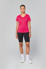 T-shirt de sport manches courtes col v femme