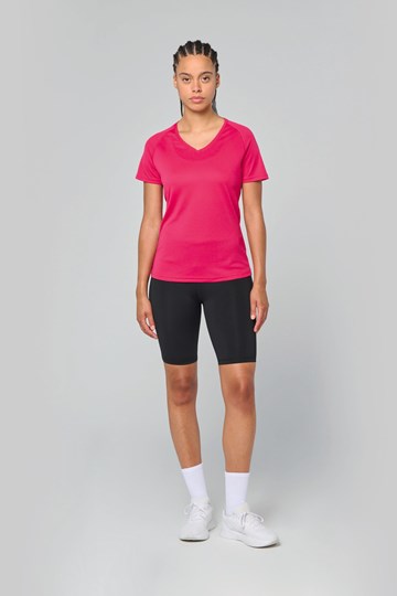 T-shirt de sport manches courtes col v femme