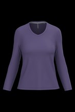 T-shirt col V manches longues femme