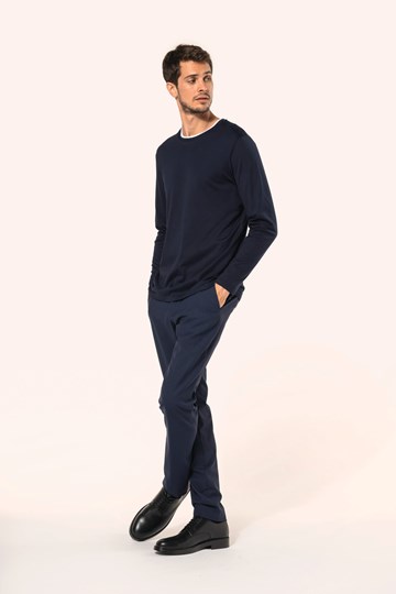 T-shirt Supima® col rond manches longues homme