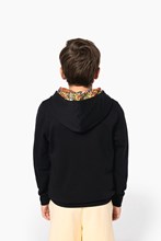 Sweat-shirt à capuche contrastée à motifs enfant unisexe