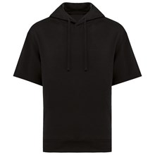 Sweat-shirt écoresponsable à capuche à épaules tombantes manches courtes French Terry unisexe