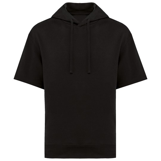 Sweat-shirt écoresponsable à capuche à épaules tombantes manches courtes French Terry unisexe