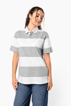 Polo rugby rayé manches courtes unisexe