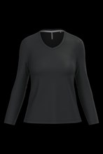T-shirt col V manches longues femme
