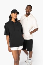 Sweat-shirt écoresponsable à capuche à épaules tombantes manches courtes French Terry unisexe