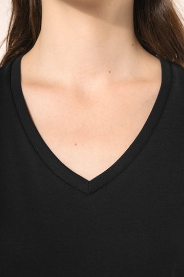 T-shirt Supima® col V manches courtes femme