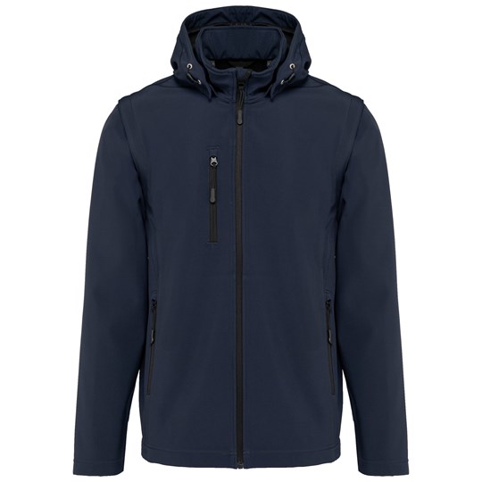 Veste Softshell 3 couches à capuche avec manches amovibles unisexe