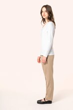 T-shirt Supima® col V manches longues femme