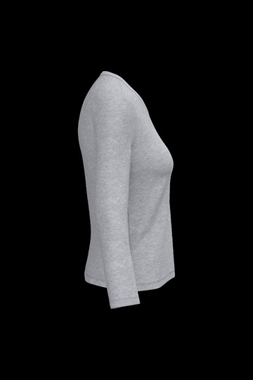 T-shirt col V manches longues femme