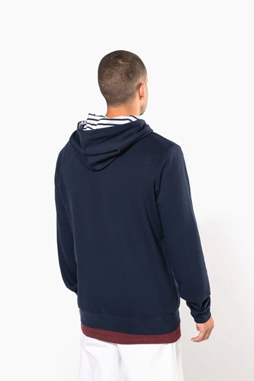 Sweat-shirt à capuche contrastée à motifs unisexe