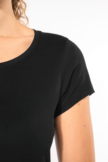 T-shirt col bateau manches courtes femme