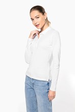 Polo piqué manches longues femme