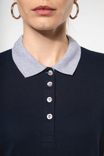 Polo piqué bicolore femme