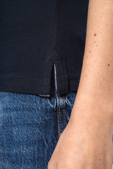 Polo piqué bicolore femme
