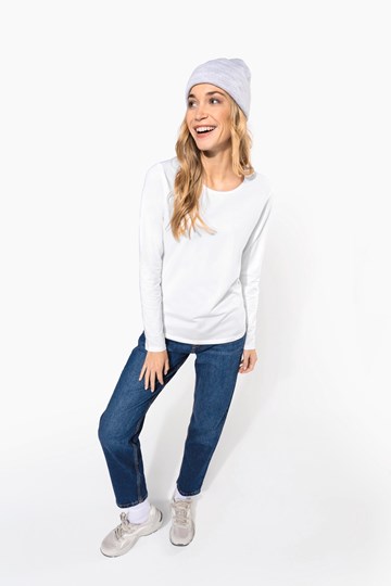T-shirt col rond manches longues femme