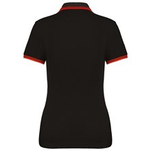 Polo femme manches courtes à liserés contrastés