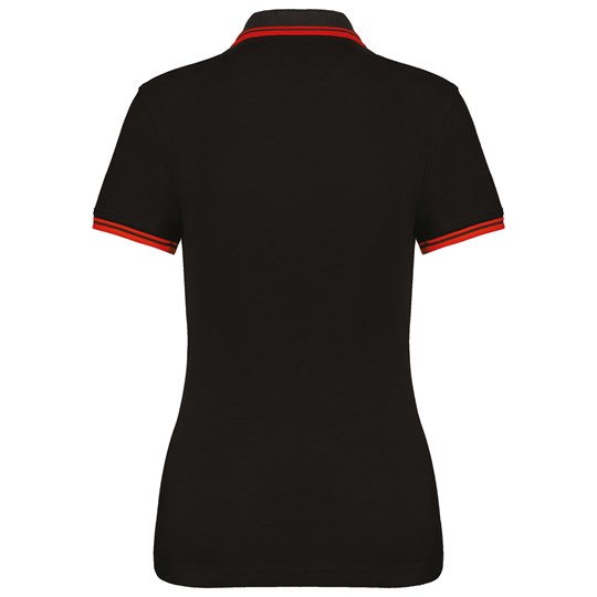 Polo femme manches courtes à liserés contrastés