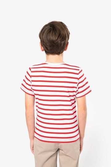 T-shirt rayé marin avec poche manches courtes enfant