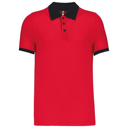Polo piqué bicolore homme