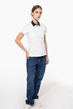 Polo jersey bicolore femme