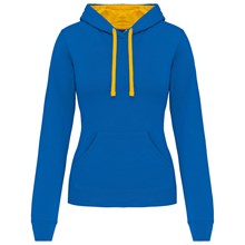 Sweat-shirt capuche contrastée femme