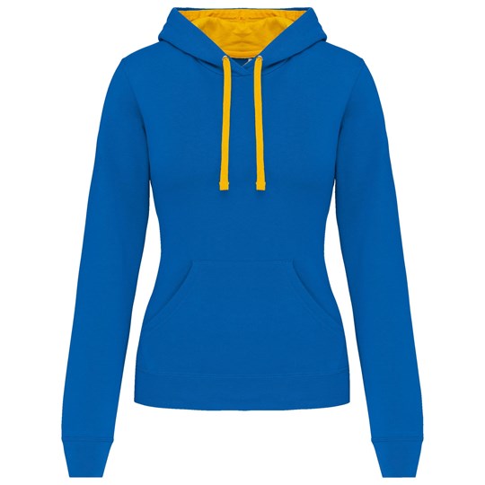 Sweat-shirt capuche contrastée femme