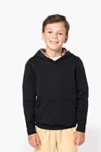 Sweat-shirt à capuche contrastée à motifs enfant unisexe