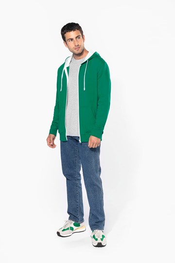 Sweat-shirt zippé capuche contrastée
