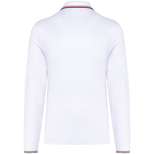 Polo maille piquée manches longues homme