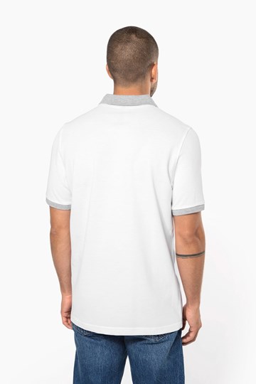 Polo piqué bicolore homme