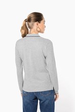 Polo maille piquée manches longues femme