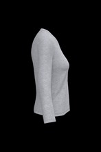 T-shirt col V manches longues femme