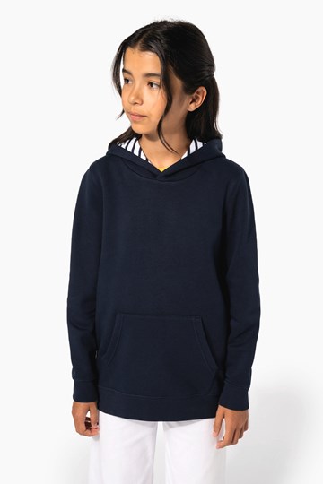 Sweat-shirt à capuche contrastée à motifs enfant unisexe