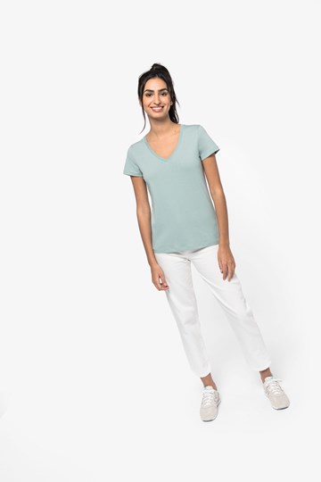 T-shirt écoresponsable col V femme