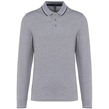 Polo maille piquée manches longues homme