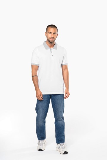 Polo piqué bicolore homme
