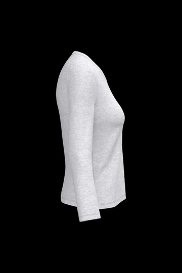 T-shirt col V manches longues femme