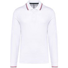 Polo maille piquée manches longues homme
