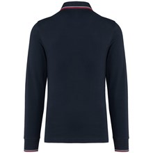 Polo maille piquée manches longues homme
