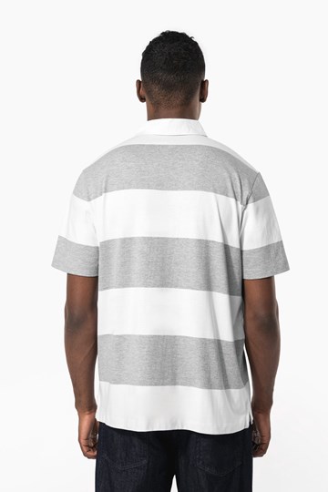 Polo rugby rayé manches courtes unisexe