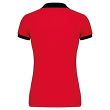 Polo piqué bicolore femme