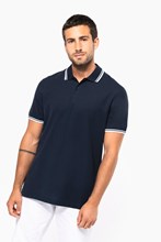 Polo homme manches courtes à liserés contrastés