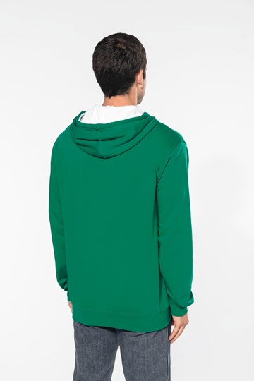 Sweat-shirt zippé capuche contrastée
