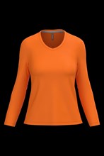 T-shirt col V manches longues femme