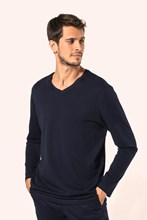 T-shirt Supima® col V manches longues homme