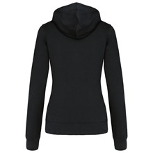 Sweat-shirt zippé capuche contrastée femme
