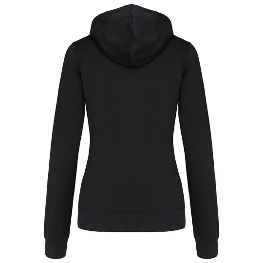 Sweat-shirt zippé capuche contrastée femme